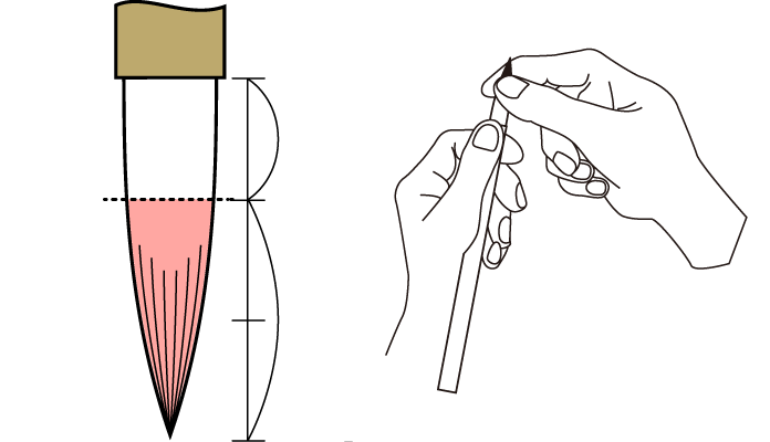 太筆のほぐし方