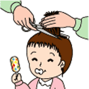 髪の毛のカット手順１